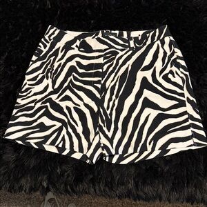 Zebra Print Women's Shorts - Black and White